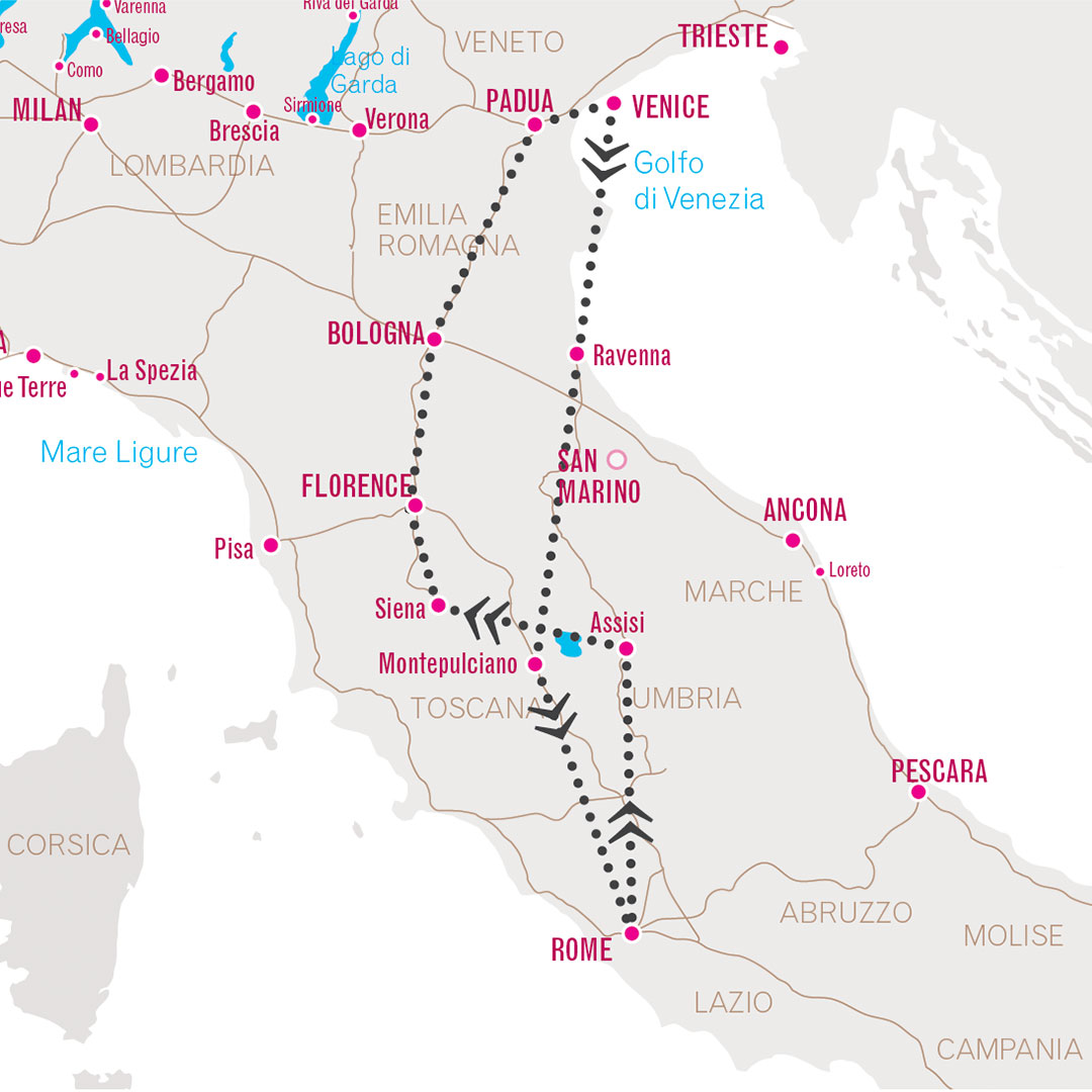 8-day Italy Fantasia map