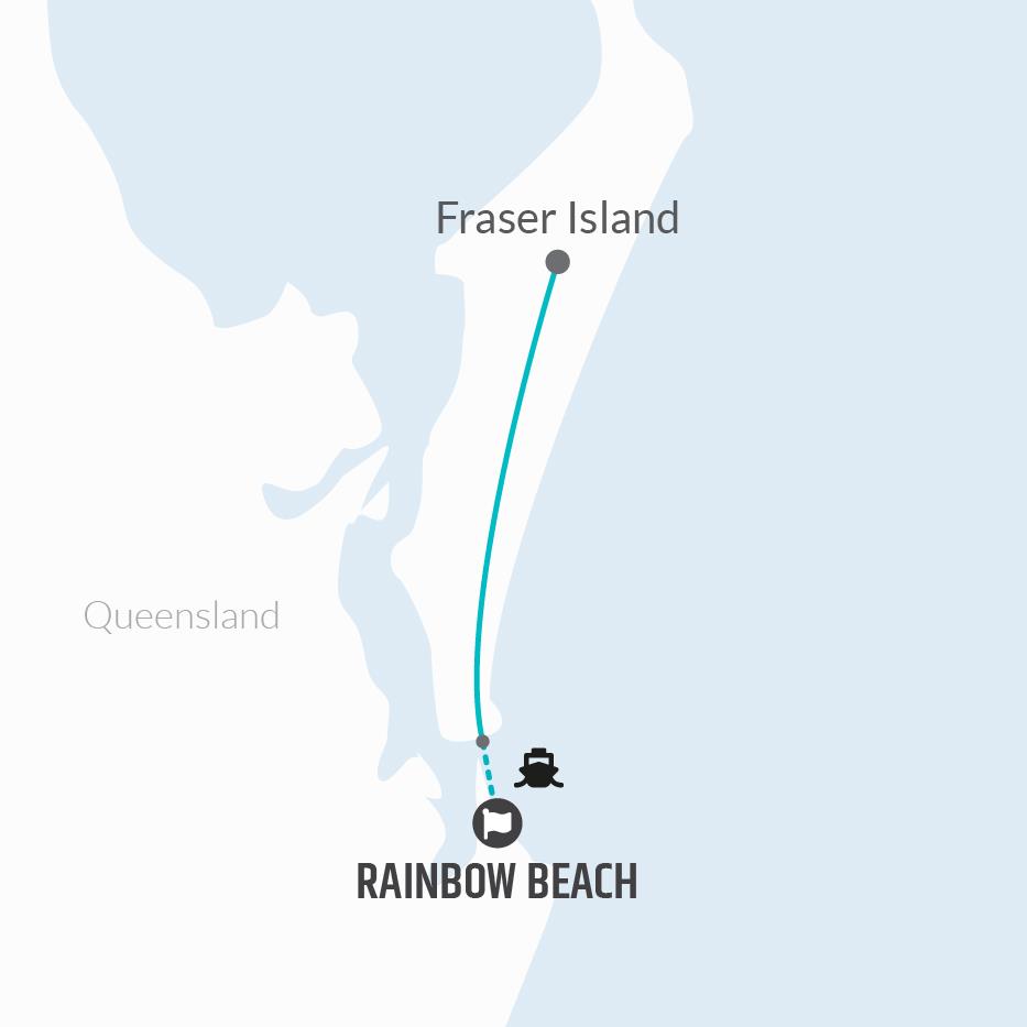 3 Day Fraser Island Camping Adventure Map