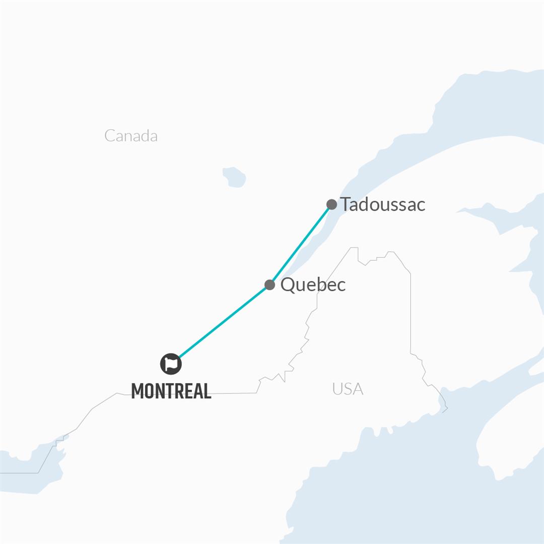 9 Day Self-Drive: Quebec Summer Experience Map