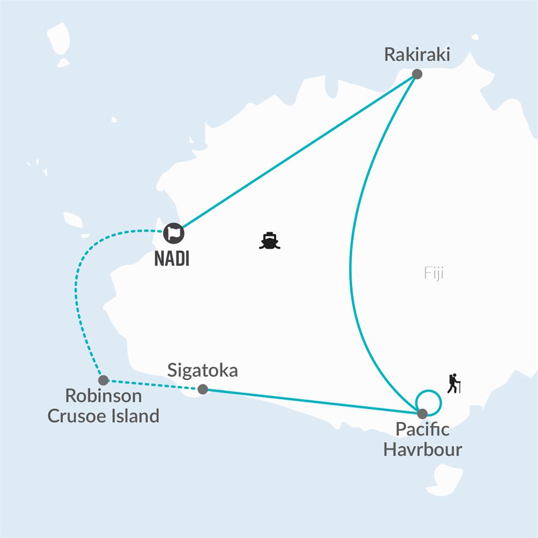 6 Day Fiji Viti Levu Island Experience Map