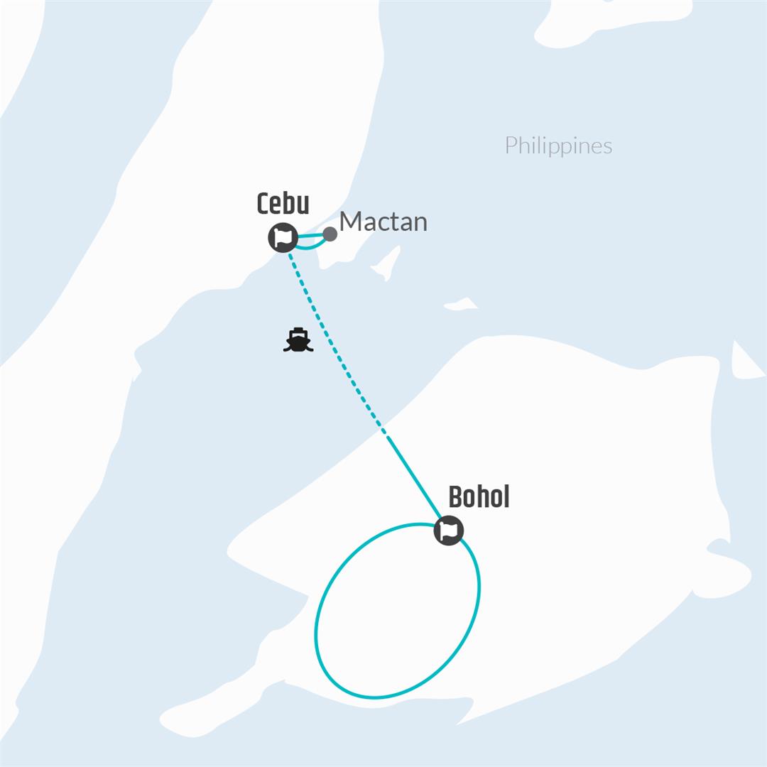5 day Cebu & Bohol Discovery Map