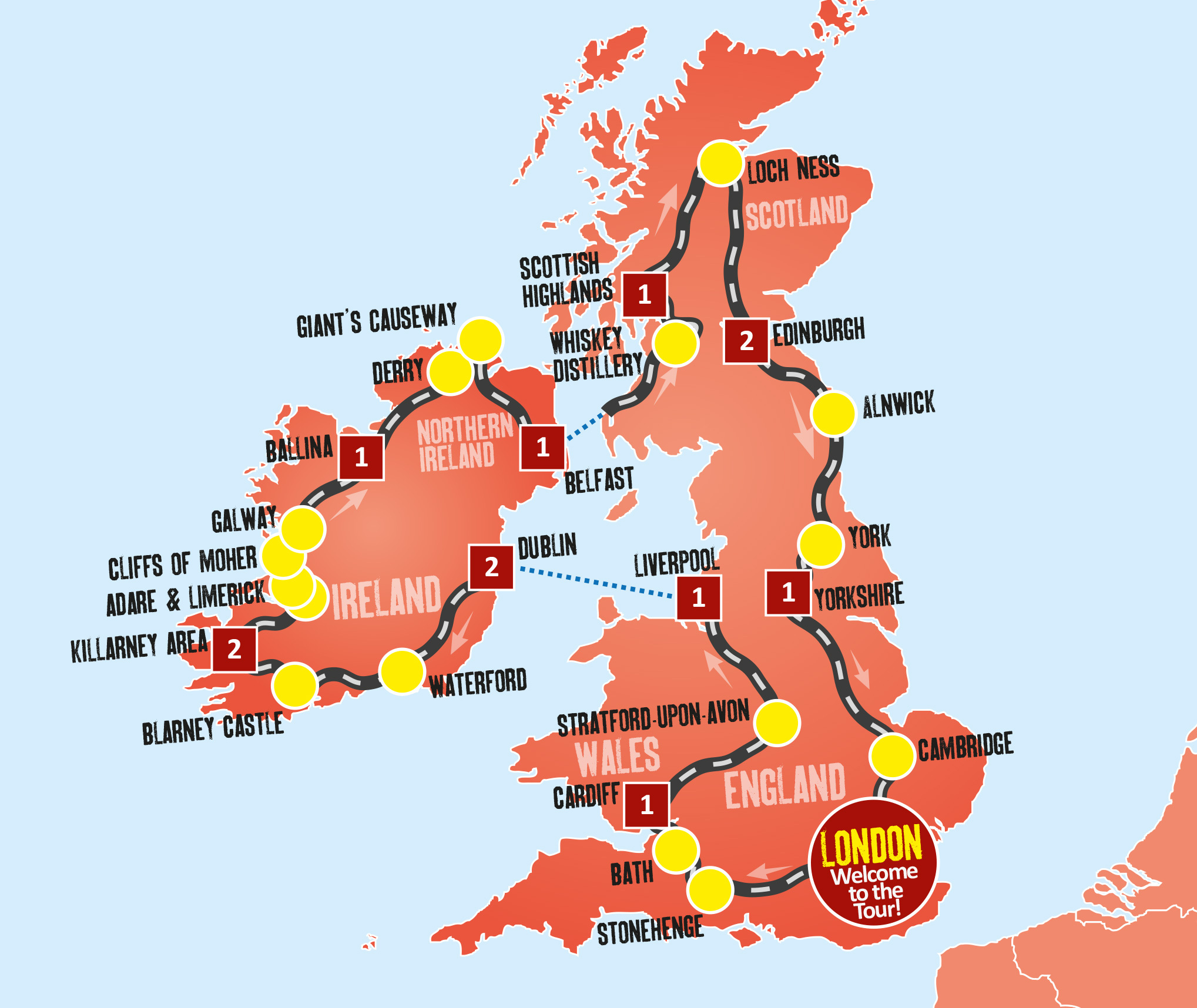 13-Day Best of UK & Ireland Map